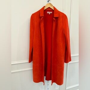Philosophy Red-Orange Suede-Like Jacket